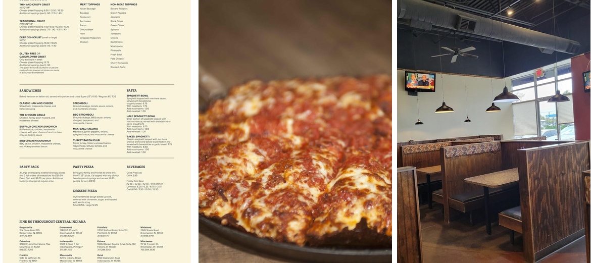 Chicago's Pizza Geist Menu